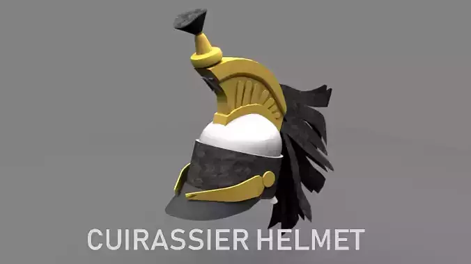 French CUIRASSIER HELMET Low-poly 3D model