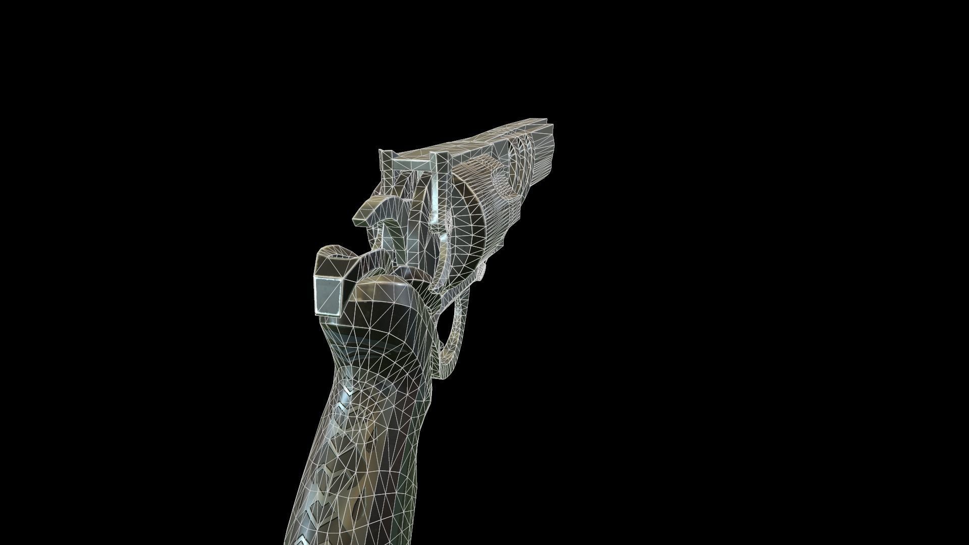 Revolver low-poly Low-poly 3D model_6