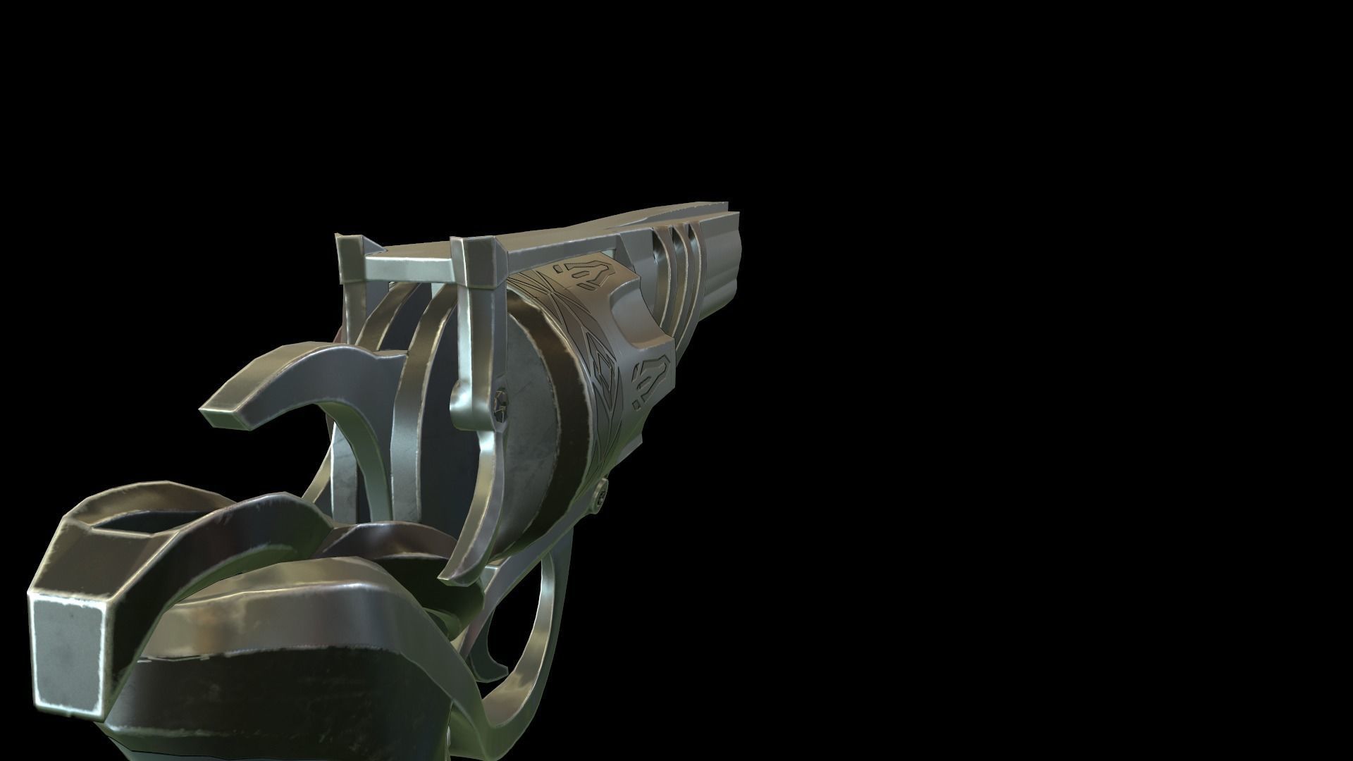 Revolver low-poly Low-poly 3D model_8