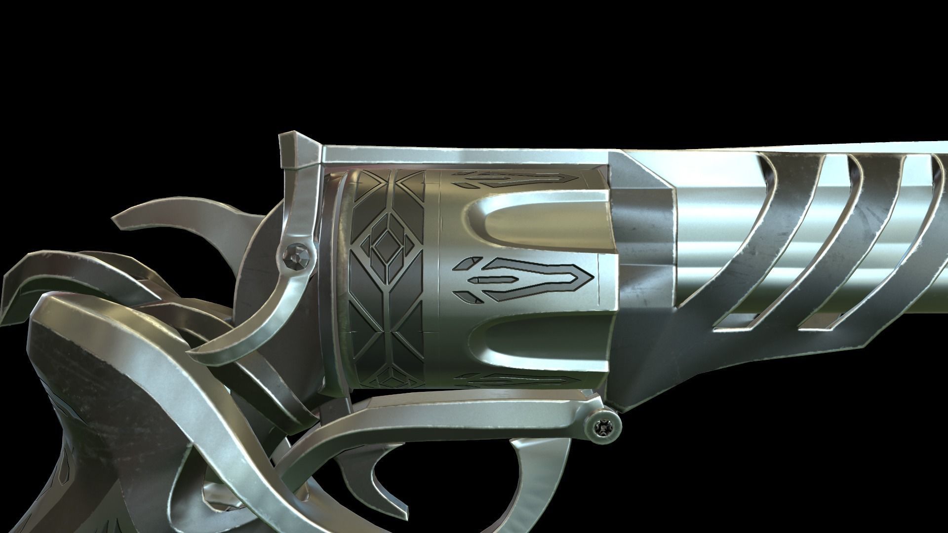 Revolver low-poly Low-poly 3D model_12