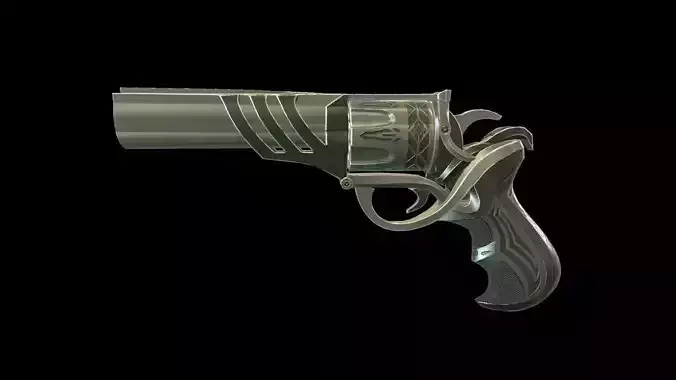 Revolver low-poly Low-poly 3D model