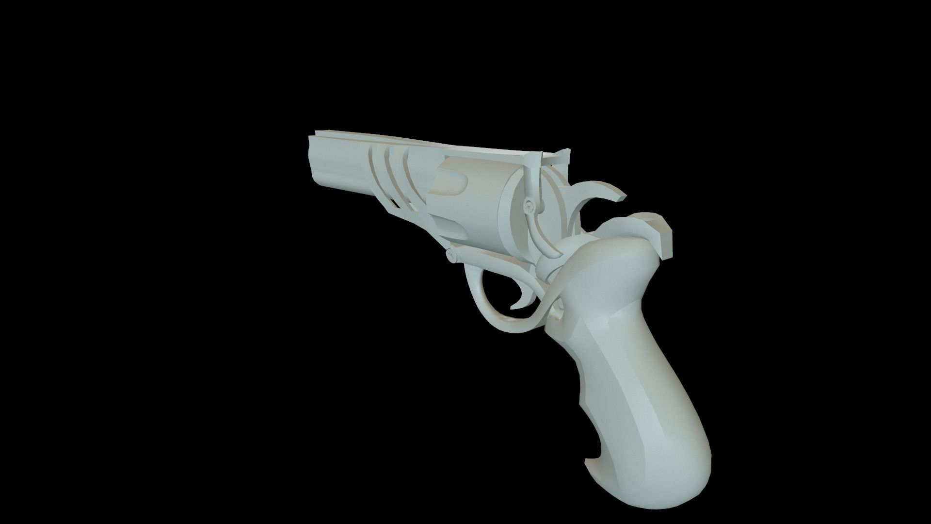 Revolver low-poly Low-poly 3D model_4