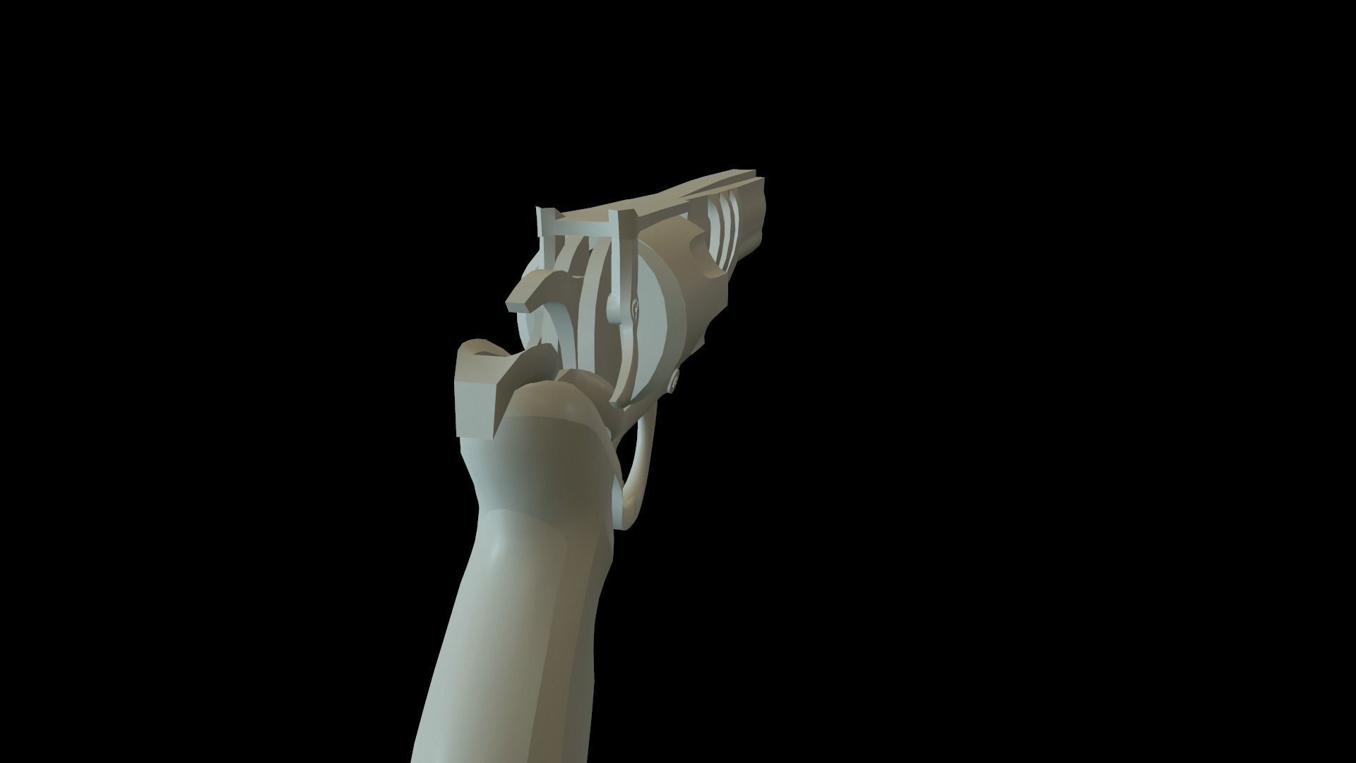 Revolver low-poly Low-poly 3D model_5
