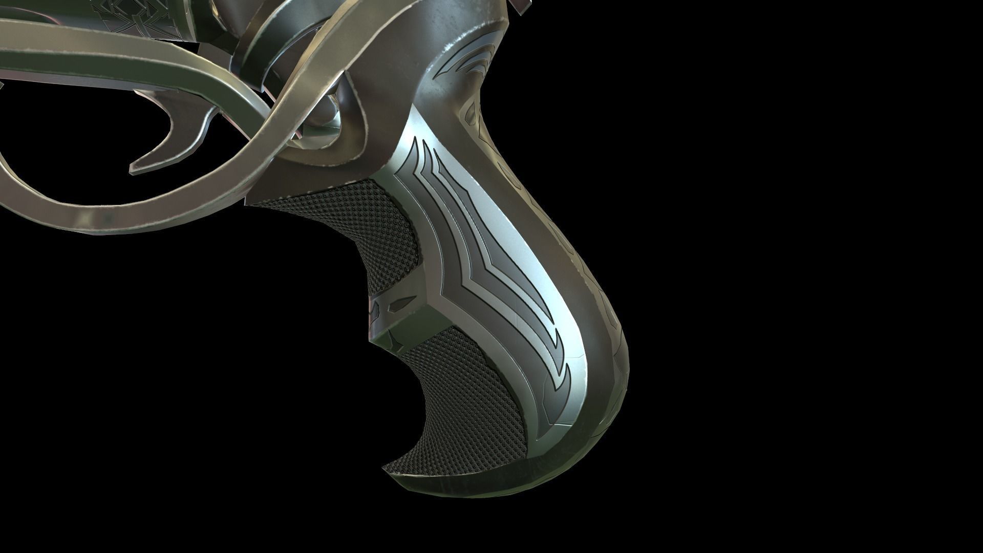 Revolver low-poly Low-poly 3D model_10