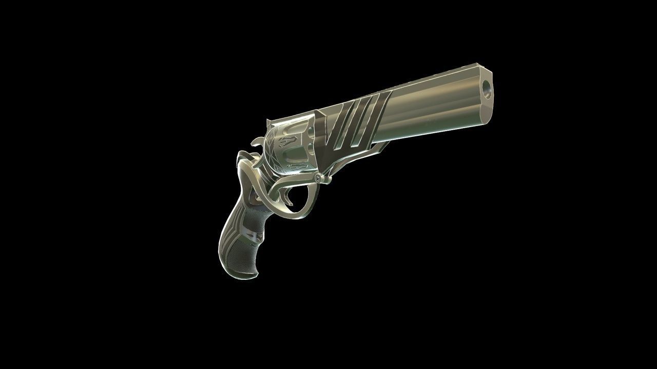 Revolver low-poly Low-poly 3D model_13