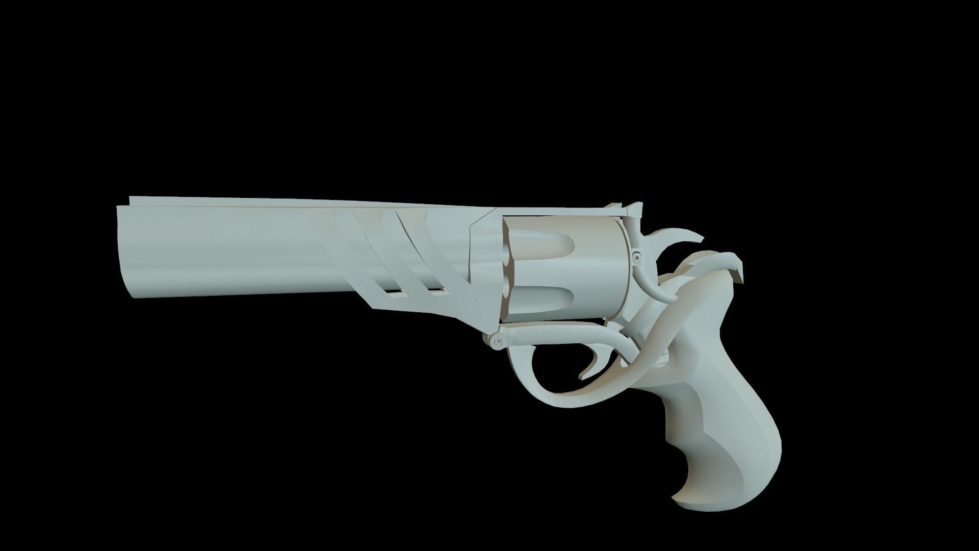 Revolver low-poly Low-poly 3D model_3