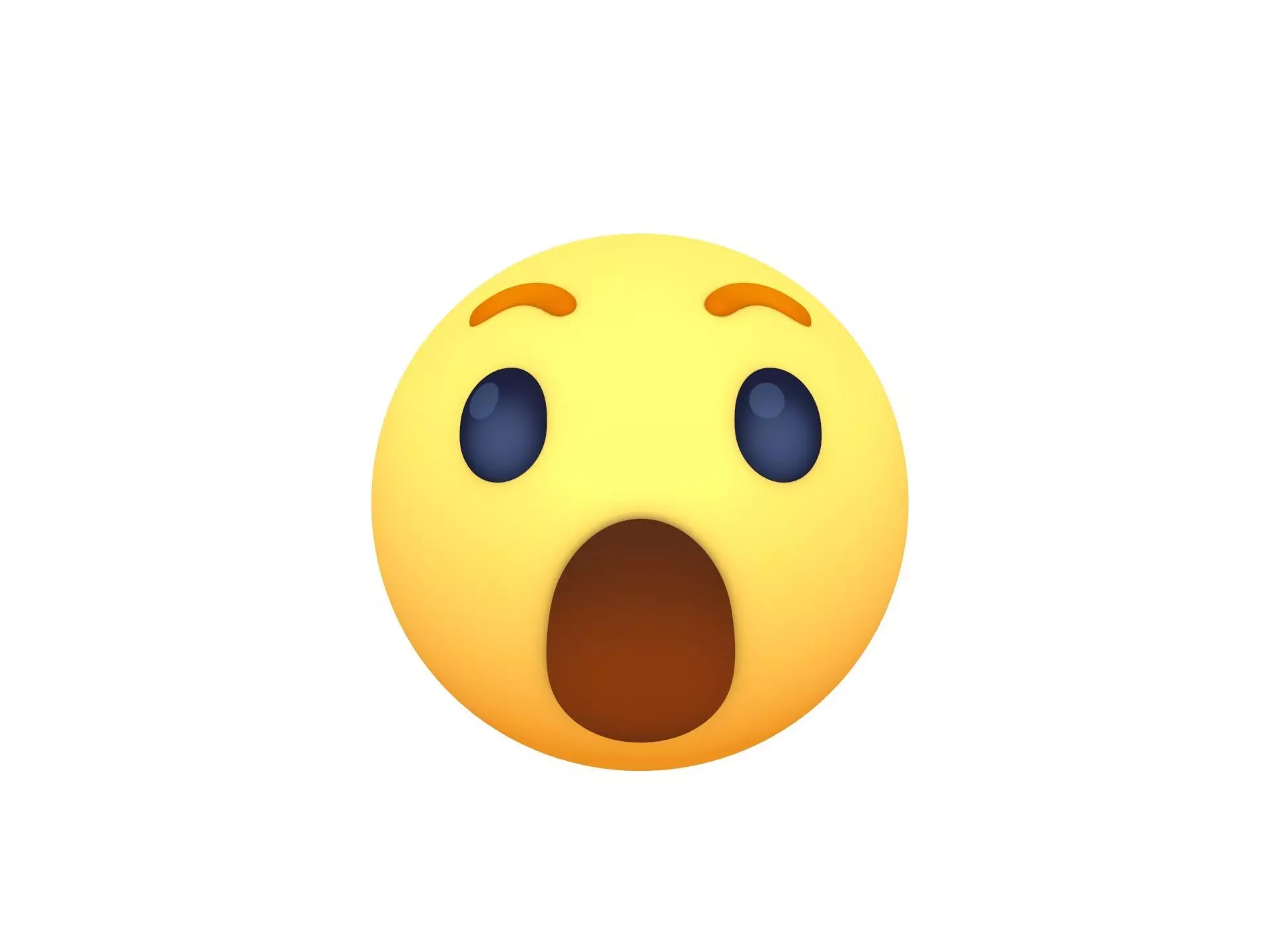 Animated Facebook Wow Reaction Button Low-poly 3D model
