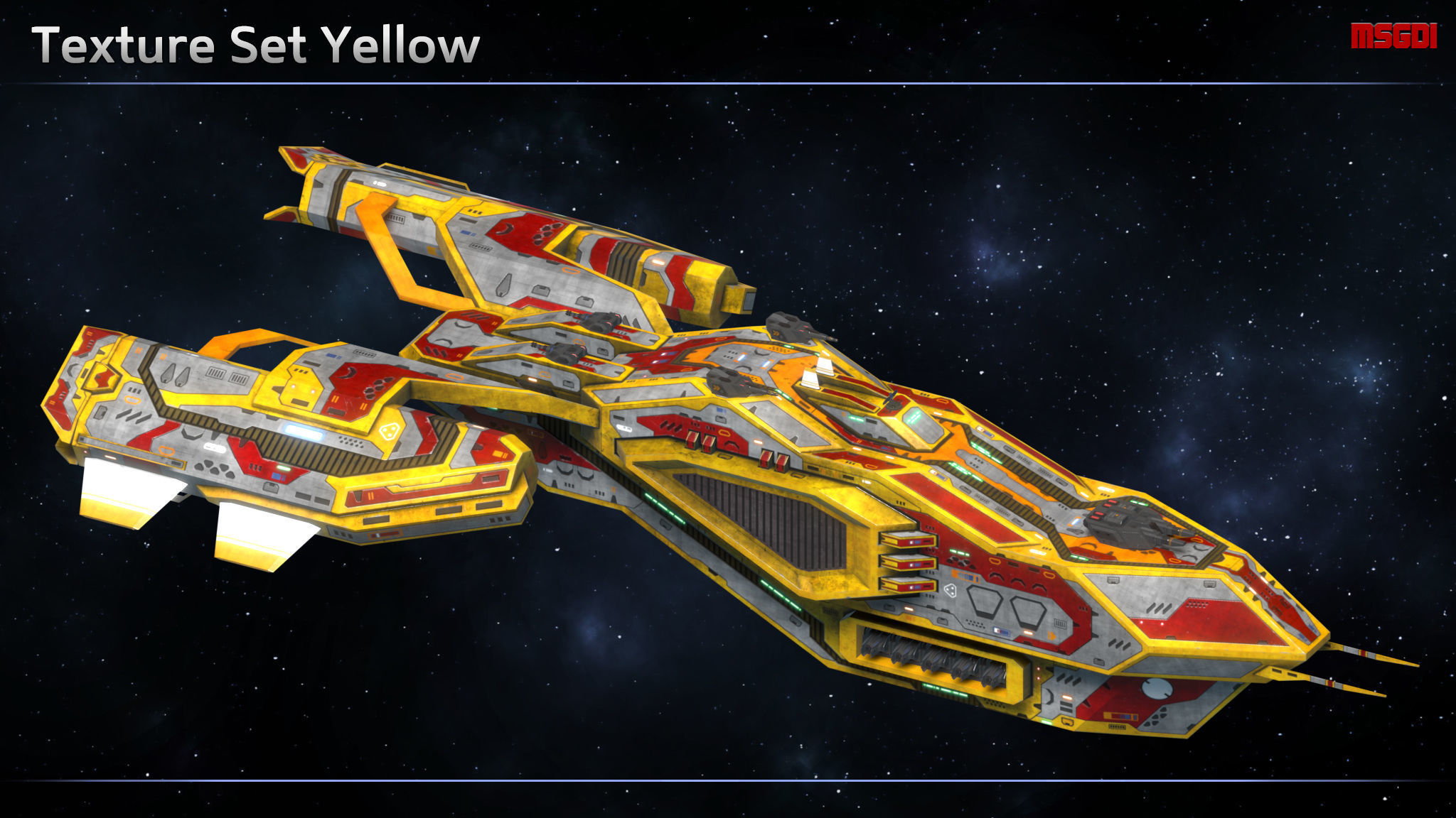 Spaceship Destroyer Pathfinder Low-poly 3D model_12