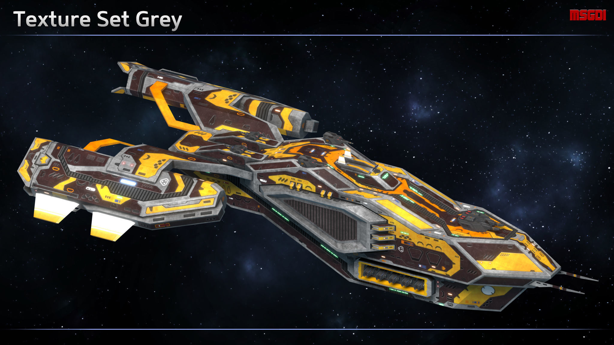 Spaceship Destroyer Pathfinder Low-poly 3D model_9