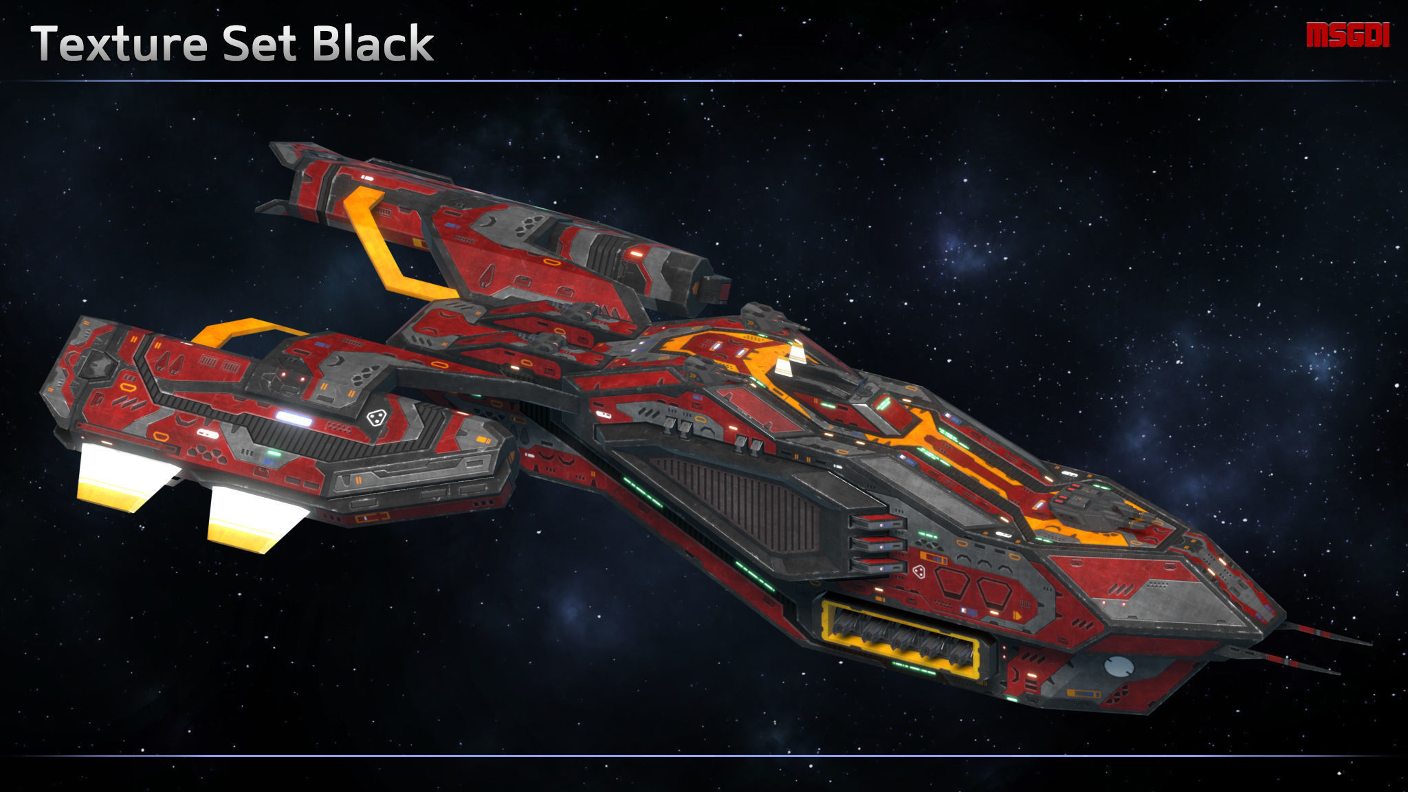 Spaceship Destroyer Pathfinder Low-poly 3D model_7