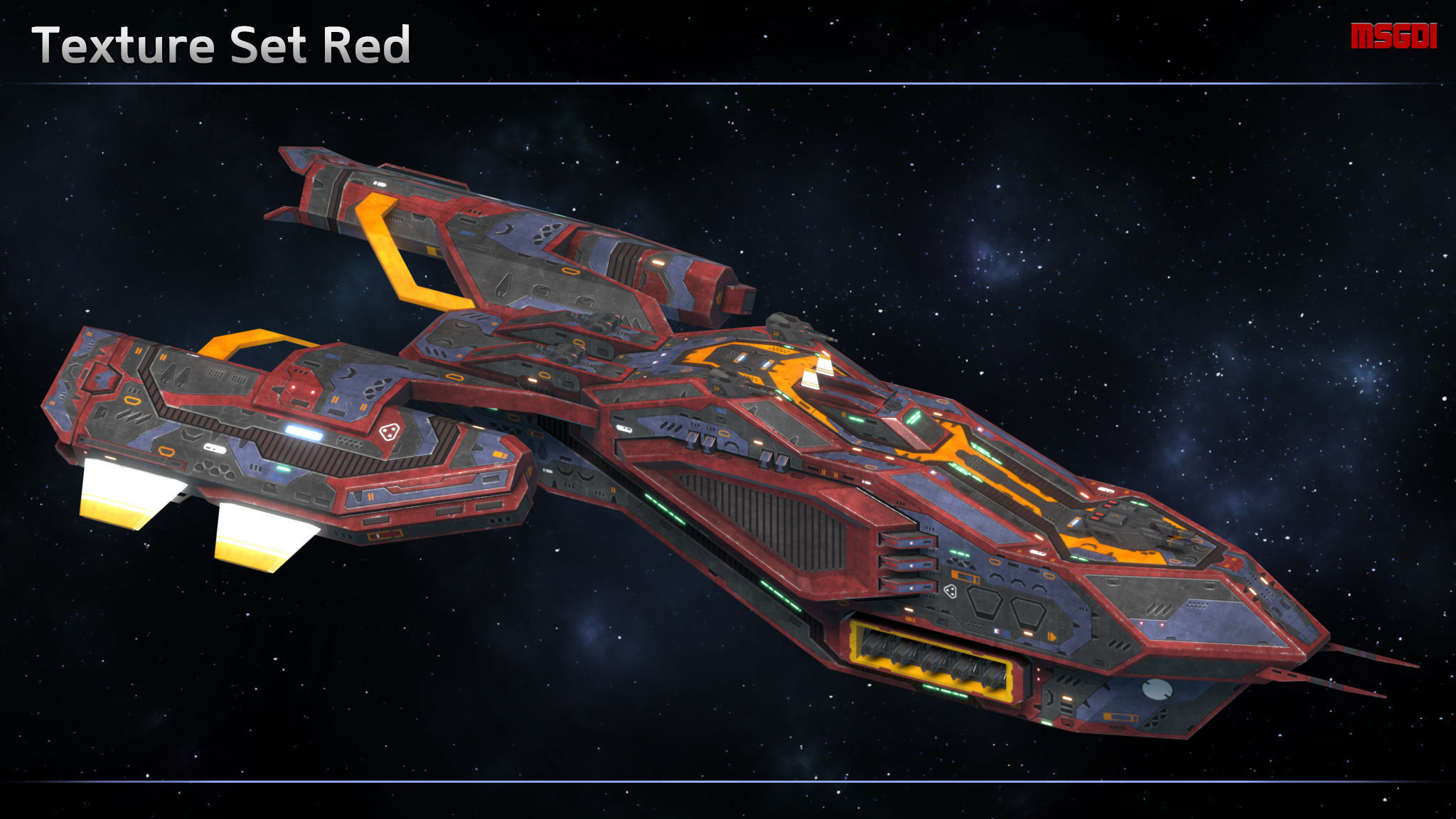 Spaceship Destroyer Pathfinder Low-poly 3D model_10