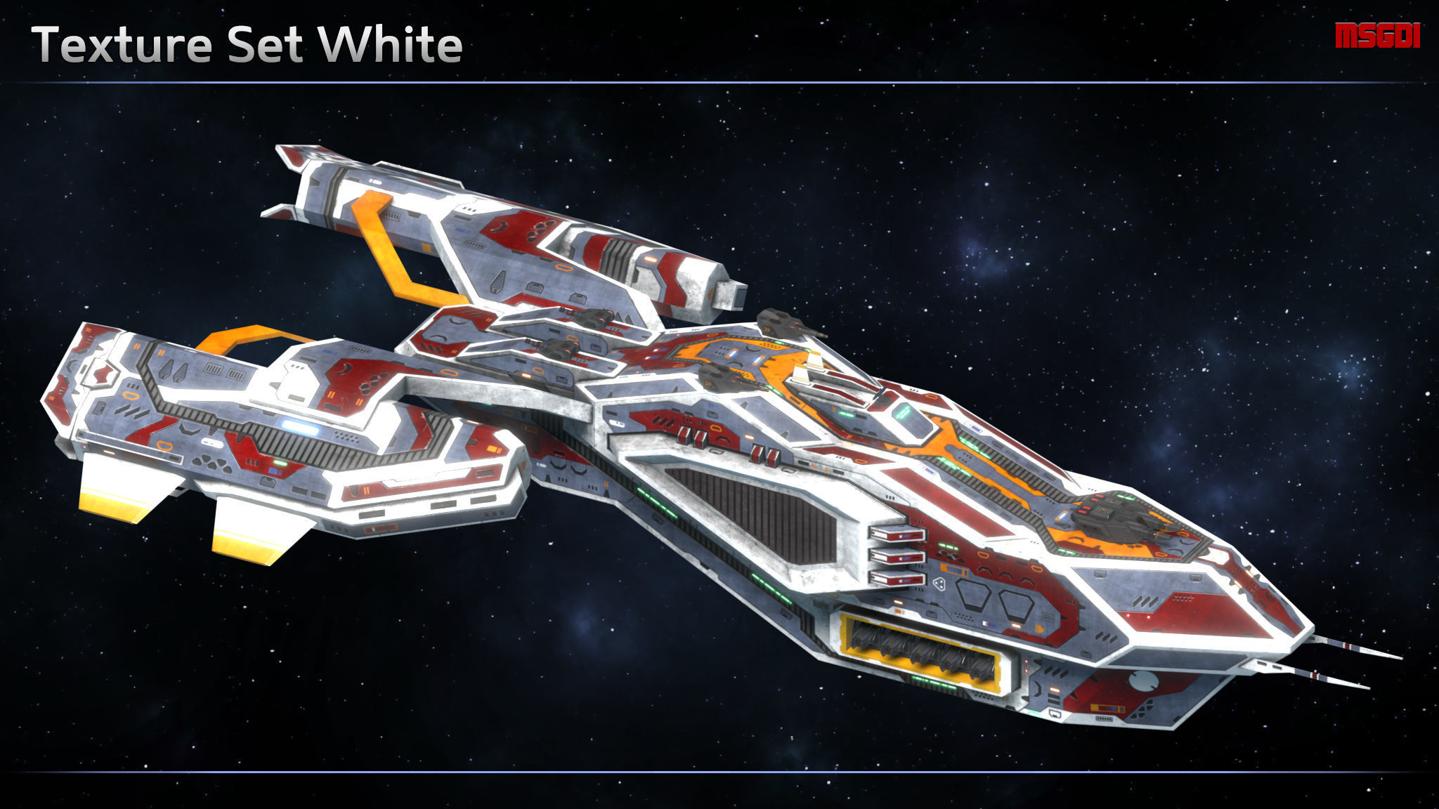 Spaceship Destroyer Pathfinder Low-poly 3D model_11