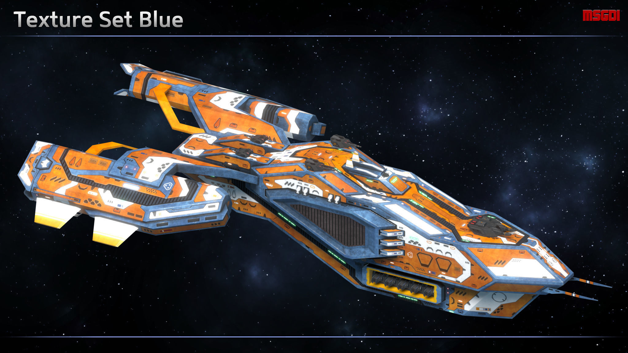 Spaceship Destroyer Pathfinder Low-poly 3D model_8