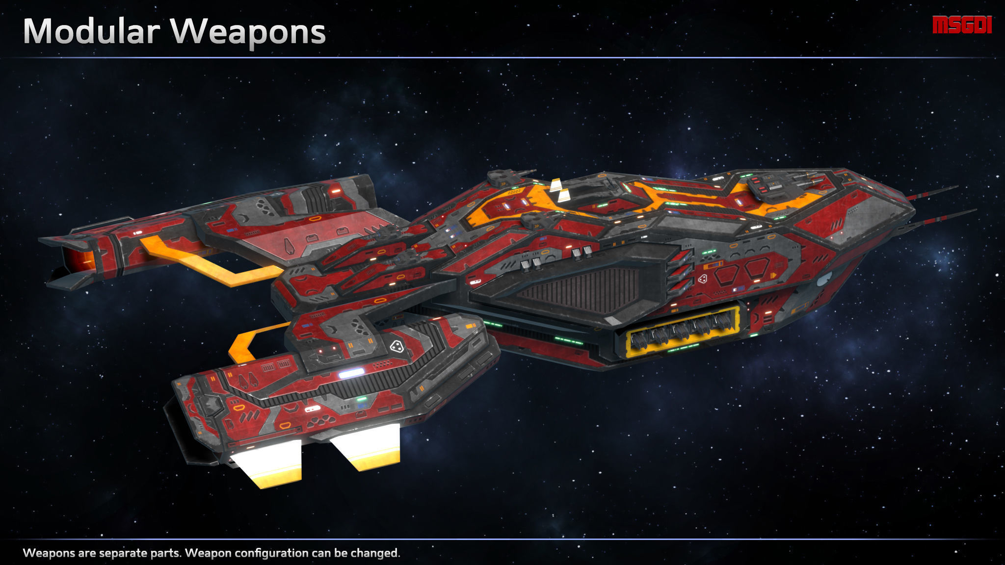 Spaceship Destroyer Pathfinder Low-poly 3D model_5