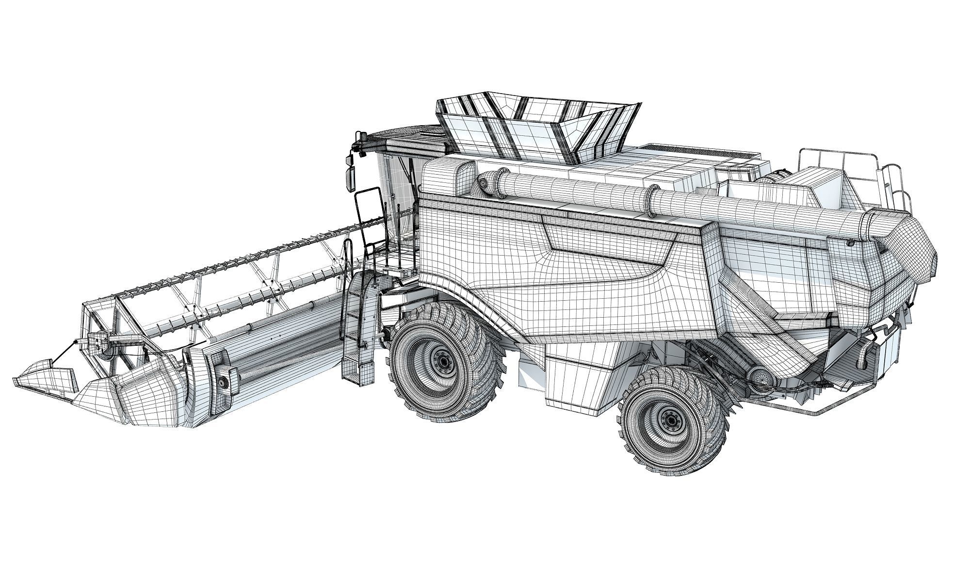 Combine Harvester Claas Lexion Models 3D model_12