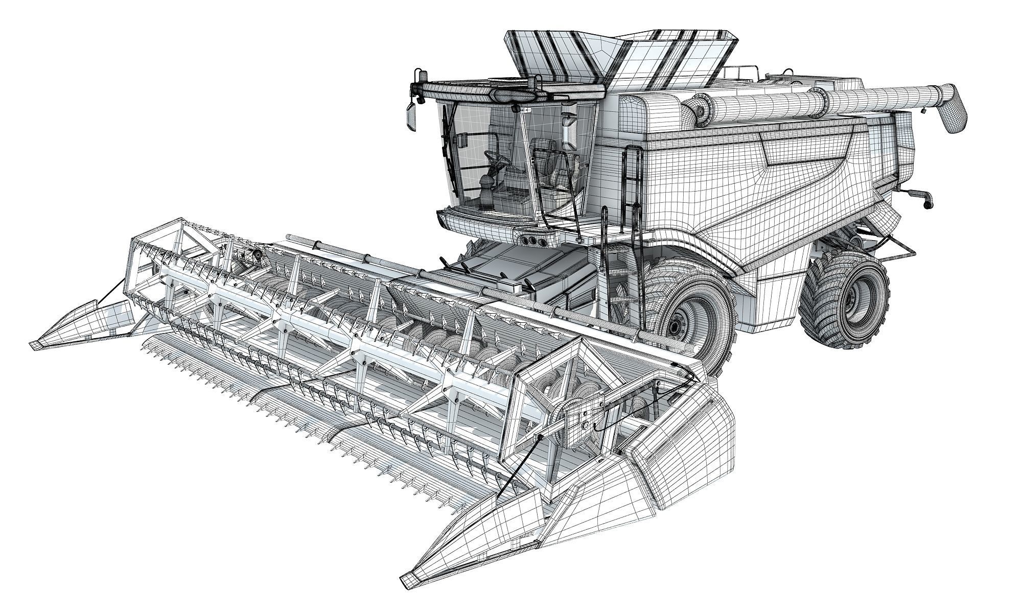Combine Harvester Claas Lexion Models 3D model_11