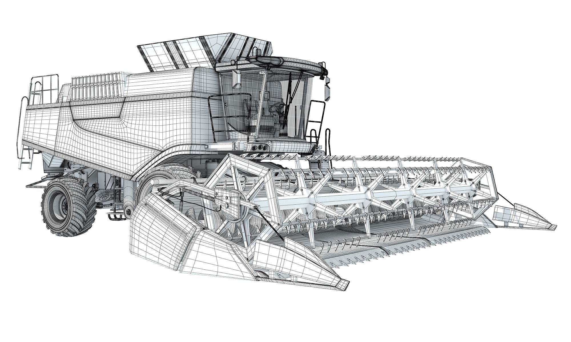 Combine Harvester Claas Lexion Models 3D model_14