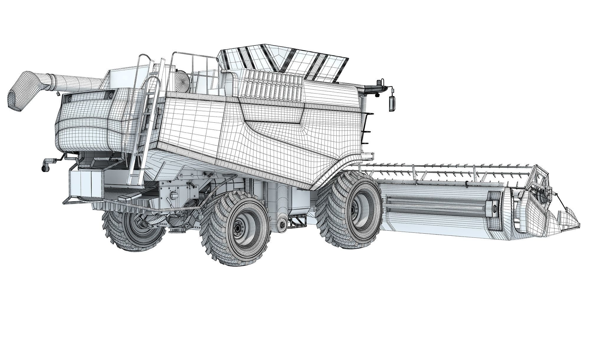 Combine Harvester Claas Lexion Models 3D model_13