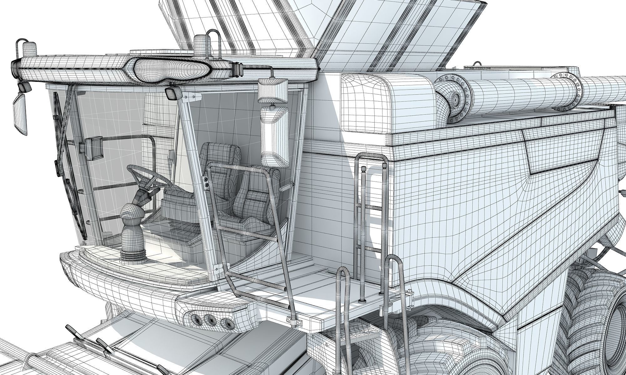 Combine Harvester Claas Lexion Models 3D model_15