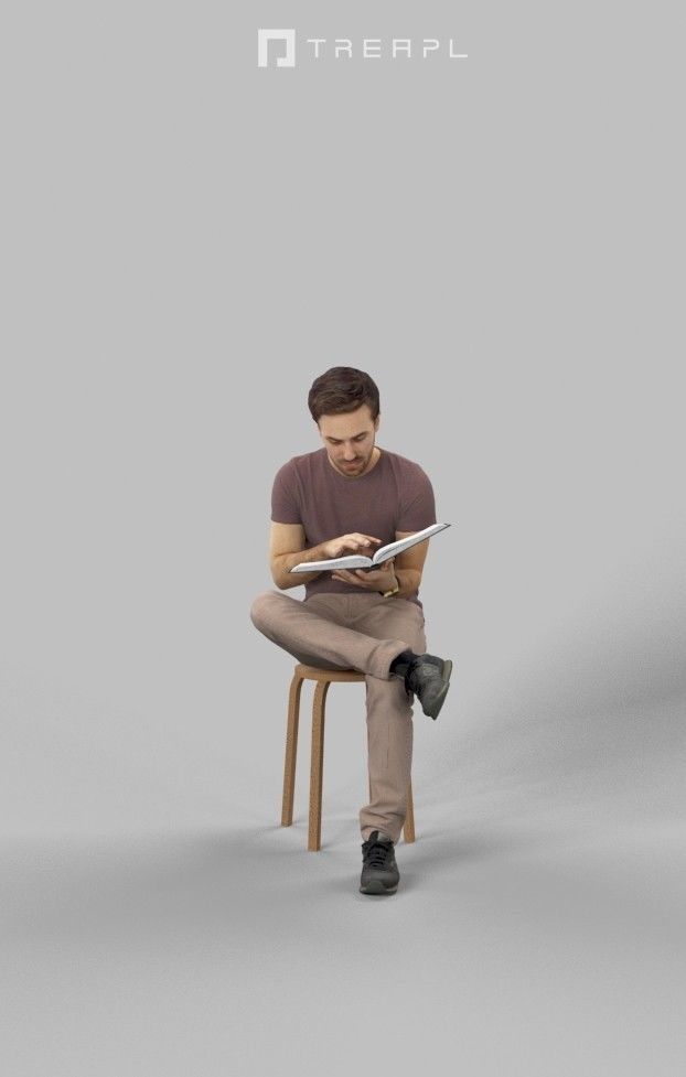 5x CASUAL SITTING MAN VOL01 SCANNED 3D Model Collection_37