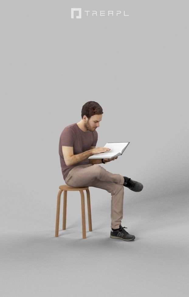 5x CASUAL SITTING MAN VOL01 SCANNED 3D Model Collection_43