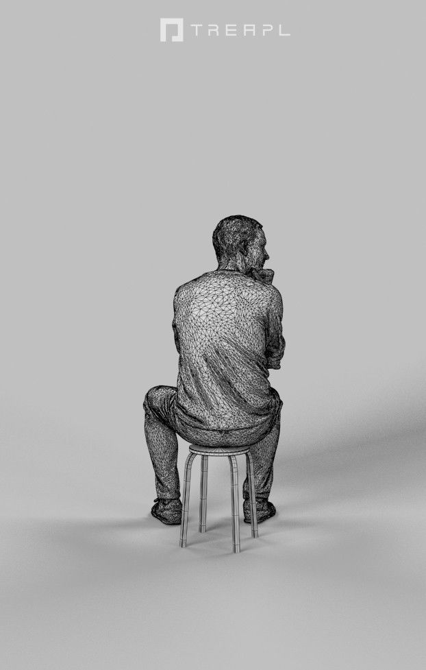 5x CASUAL SITTING MAN VOL01 SCANNED 3D Model Collection_34