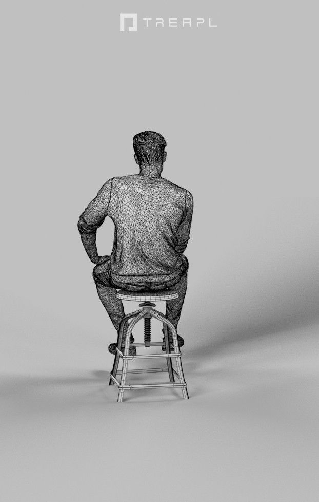 5x CASUAL SITTING MAN VOL01 SCANNED 3D Model Collection_8