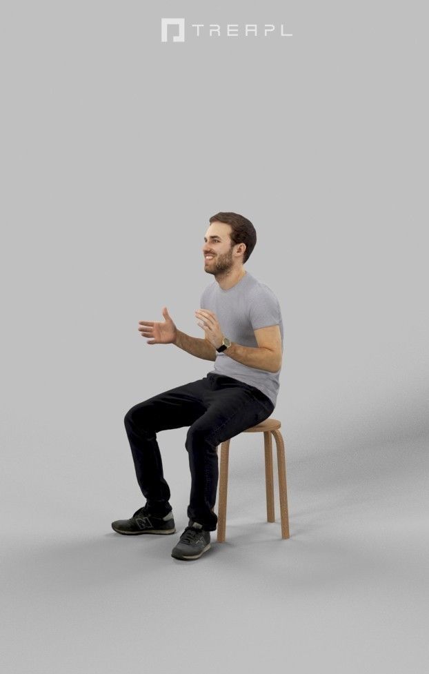 5x CASUAL SITTING MAN VOL02 SCANNED 3D Model Collection_42