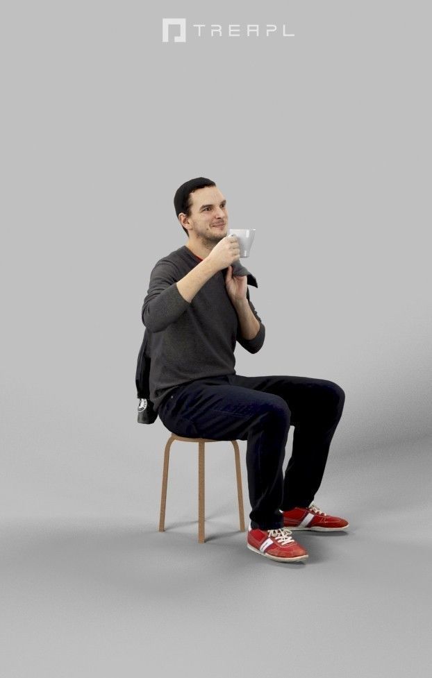 5x CASUAL SITTING MAN VOL02 SCANNED 3D Model Collection_31