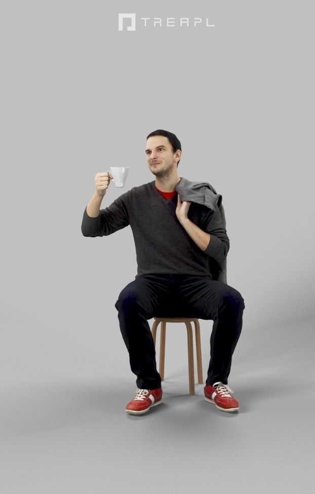 5x CASUAL SITTING MAN VOL02 SCANNED 3D Model Collection_29