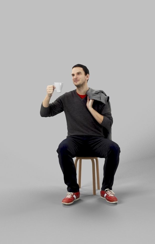 5x CASUAL SITTING MAN VOL02 SCANNED 3D Model Collection_37