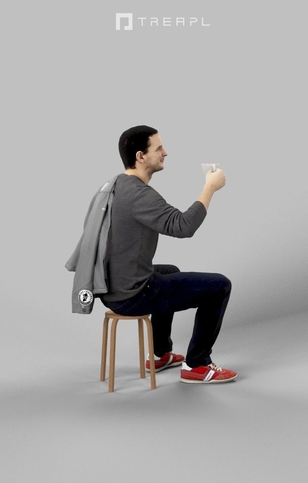 5x CASUAL SITTING MAN VOL02 SCANNED 3D Model Collection_30