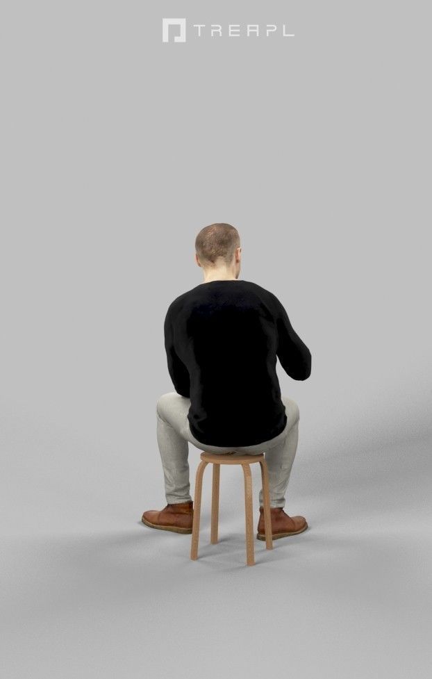 5x CASUAL SITTING MAN VOL02 SCANNED 3D Model Collection_7