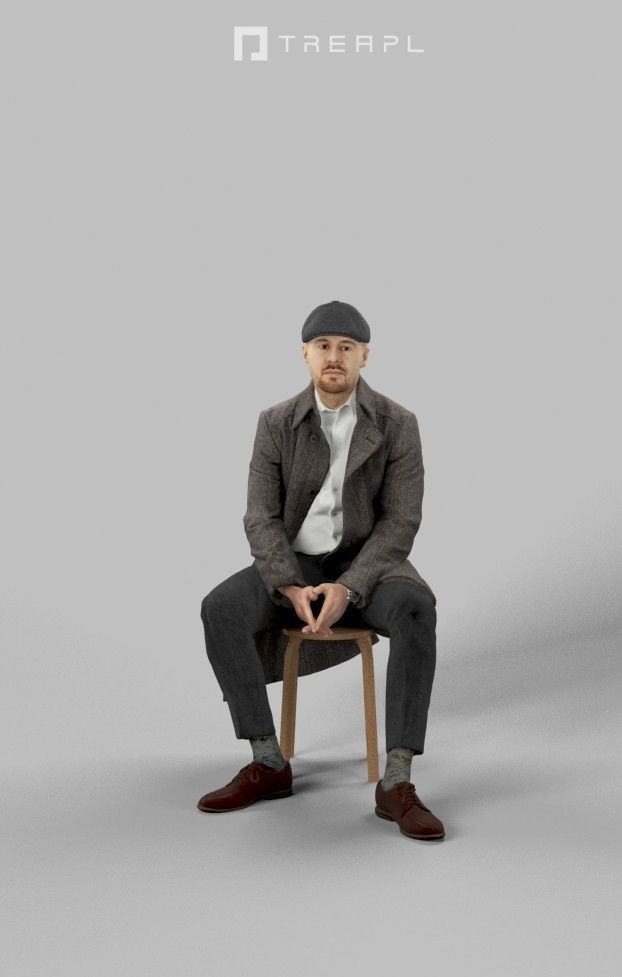 5x BUSINESS SITTING MAN VOL01 SCANNED 3D Model Collection_37