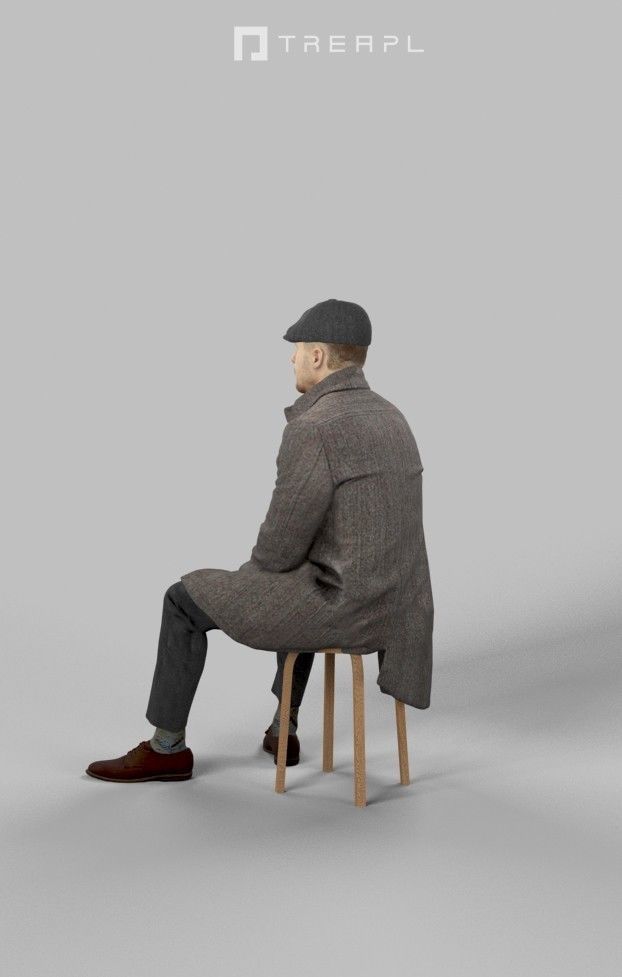 5x BUSINESS SITTING MAN VOL01 SCANNED 3D Model Collection_42