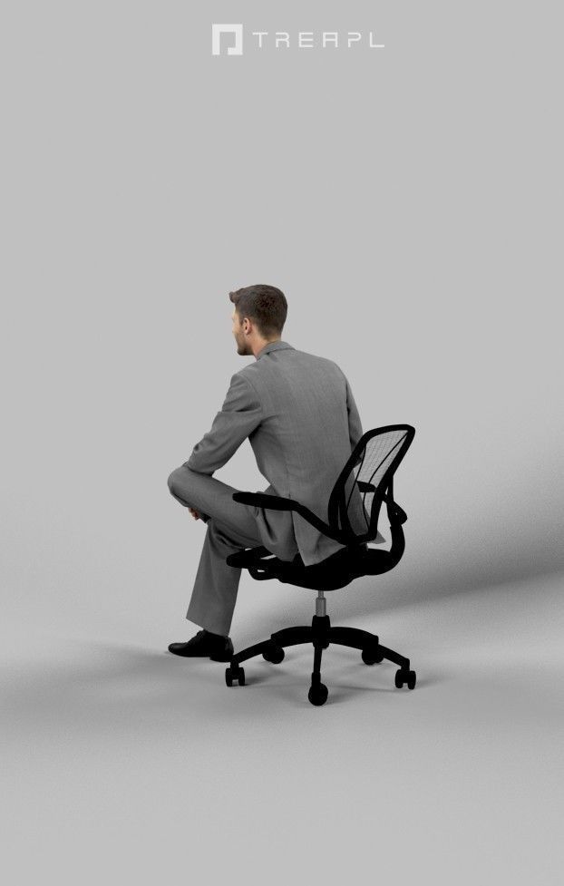 5x BUSINESS SITTING MAN VOL01 SCANNED 3D Model Collection_13