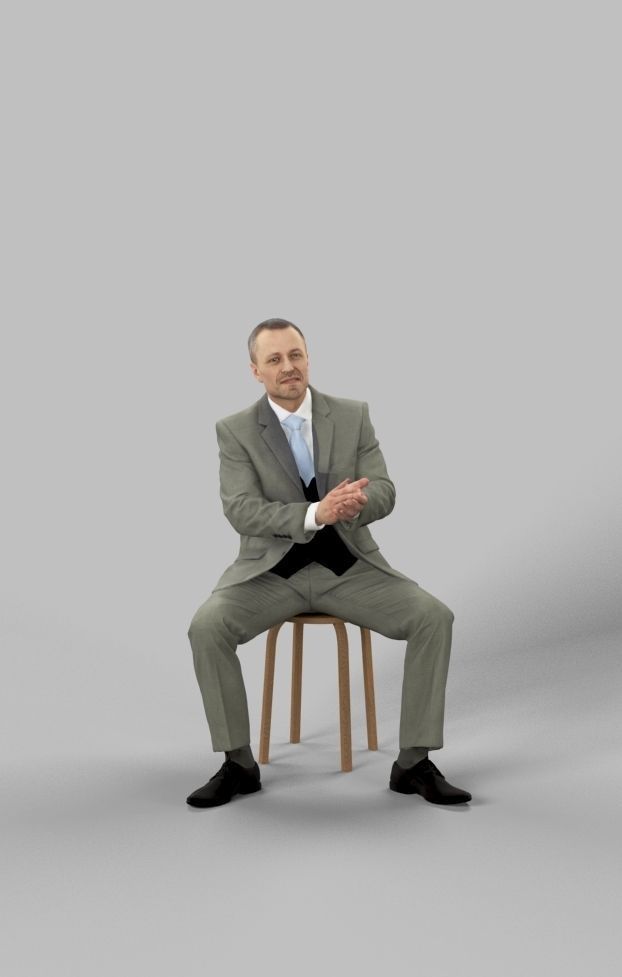 5x BUSINESS SITTING MAN VOL01 SCANNED 3D Model Collection_35