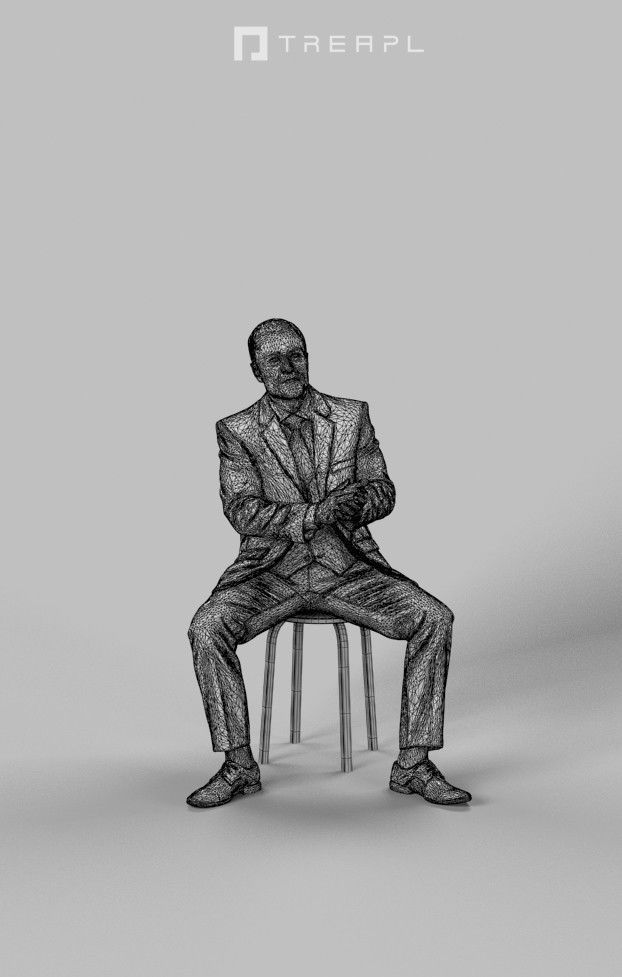 5x BUSINESS SITTING MAN VOL01 SCANNED 3D Model Collection_32