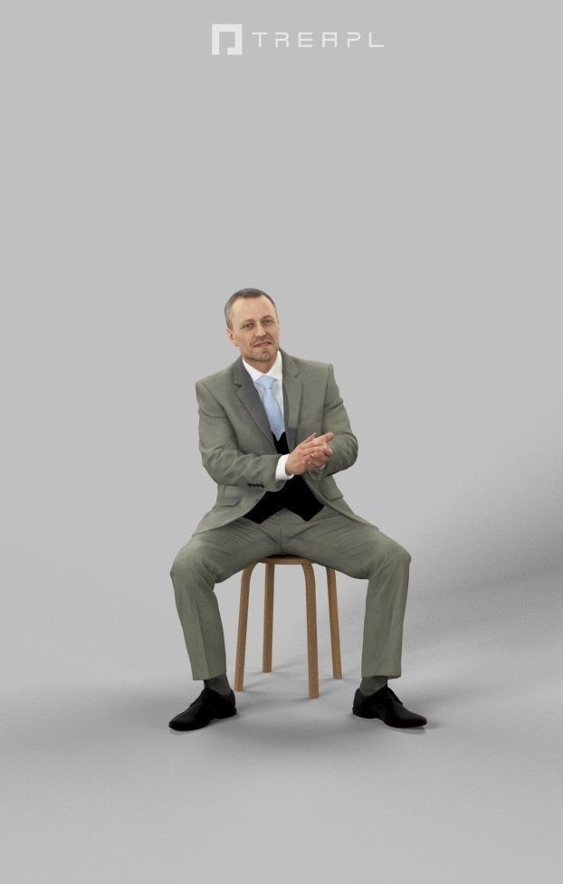 5x BUSINESS SITTING MAN VOL01 SCANNED 3D Model Collection_28