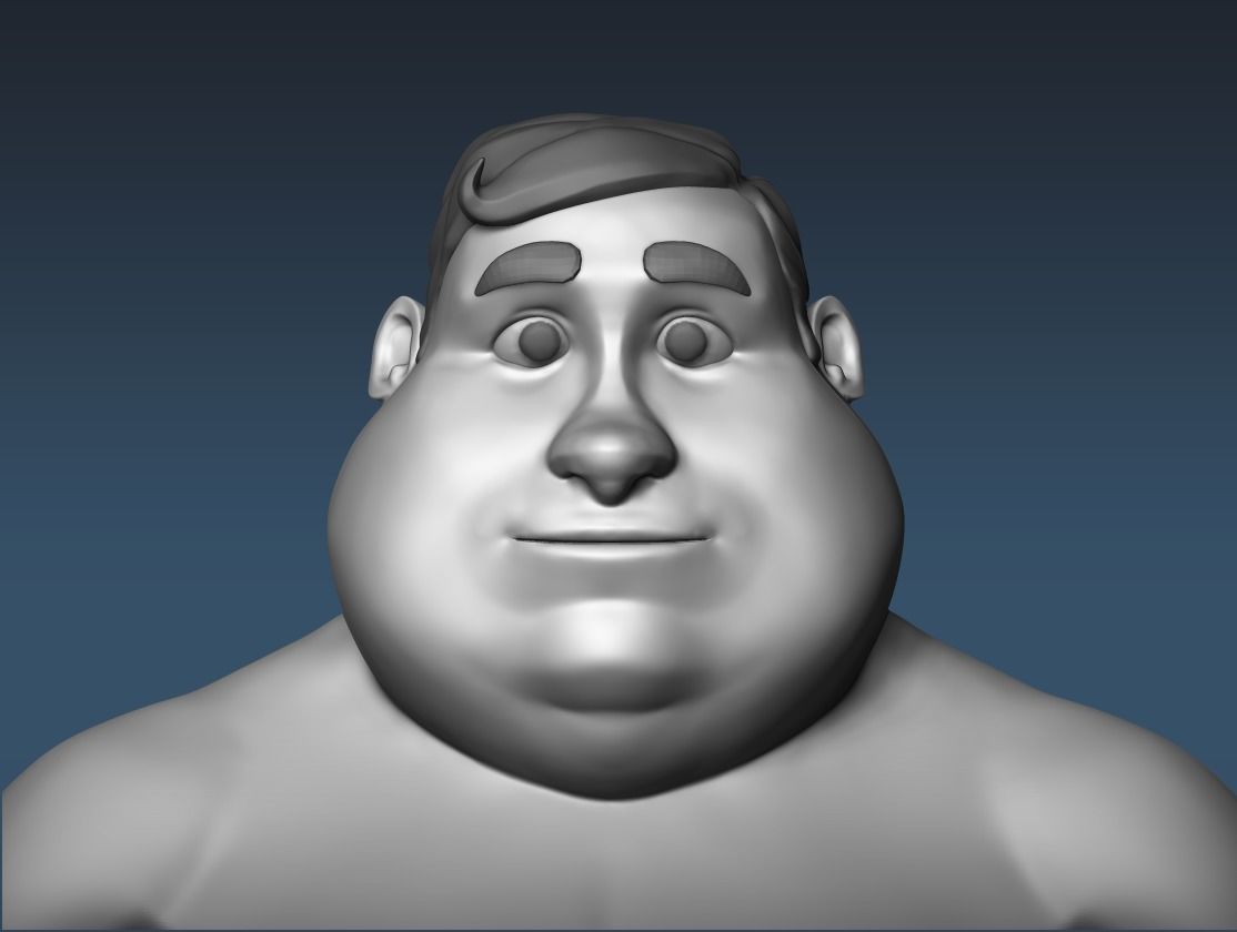 Cartoon male character base mesh 3D model_10