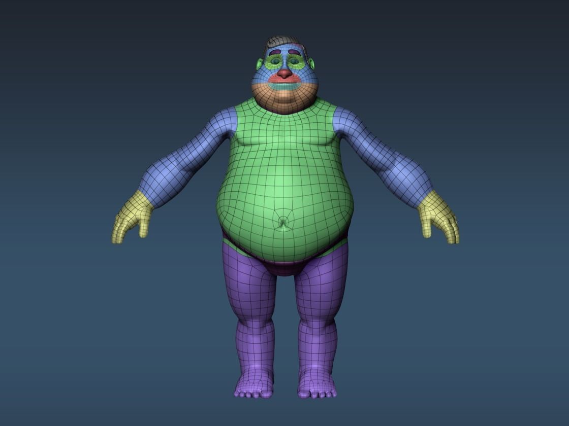 Cartoon male character base mesh 3D model_3