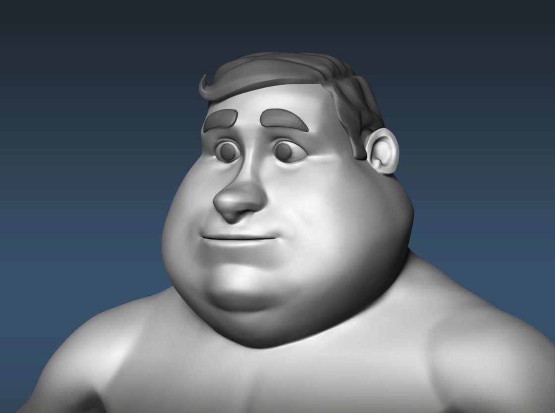 Cartoon male character base mesh 3D model_13