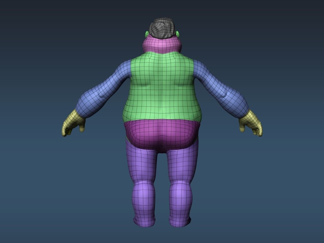 Cartoon male character base mesh 3D model_9
