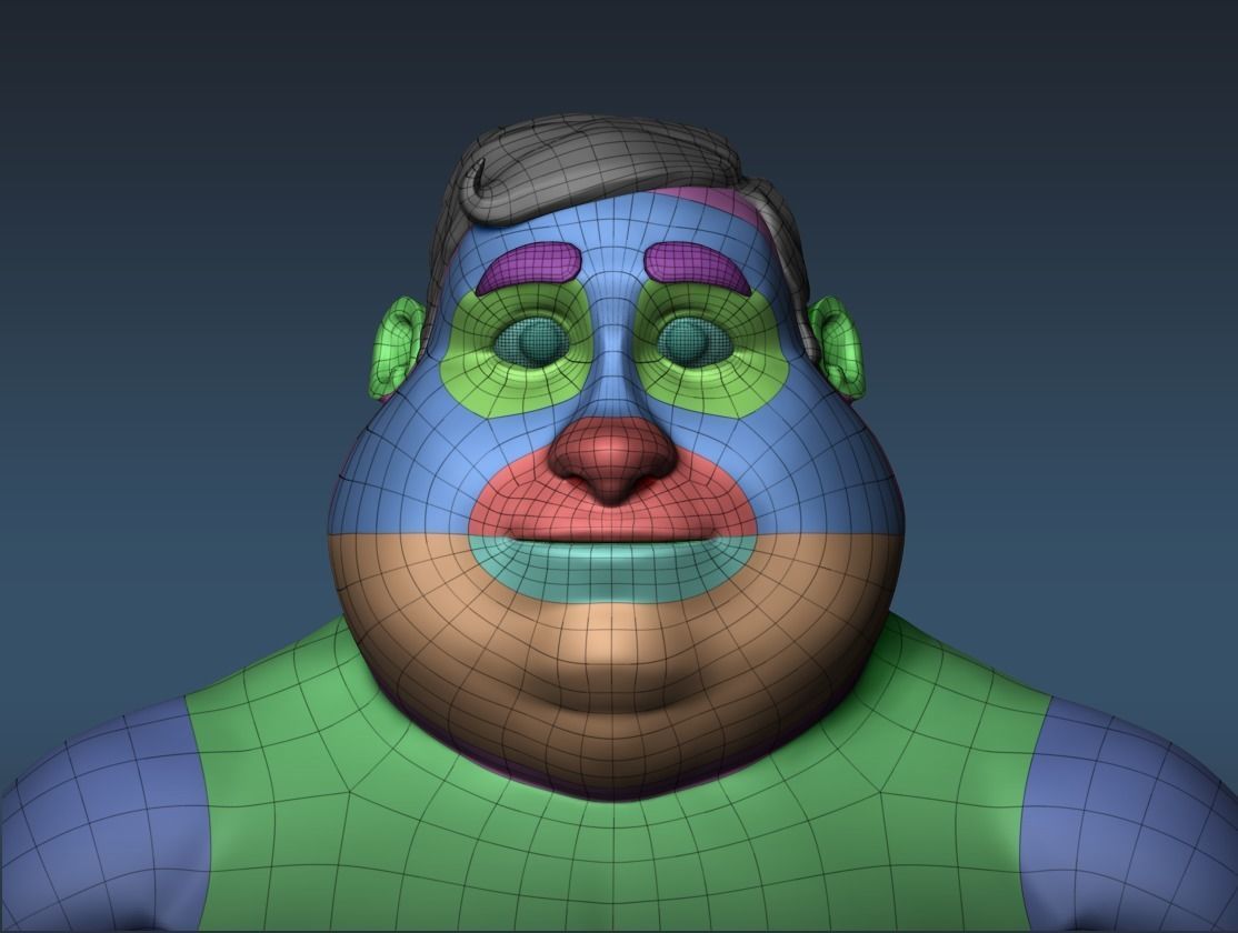 Cartoon male character base mesh 3D model_11