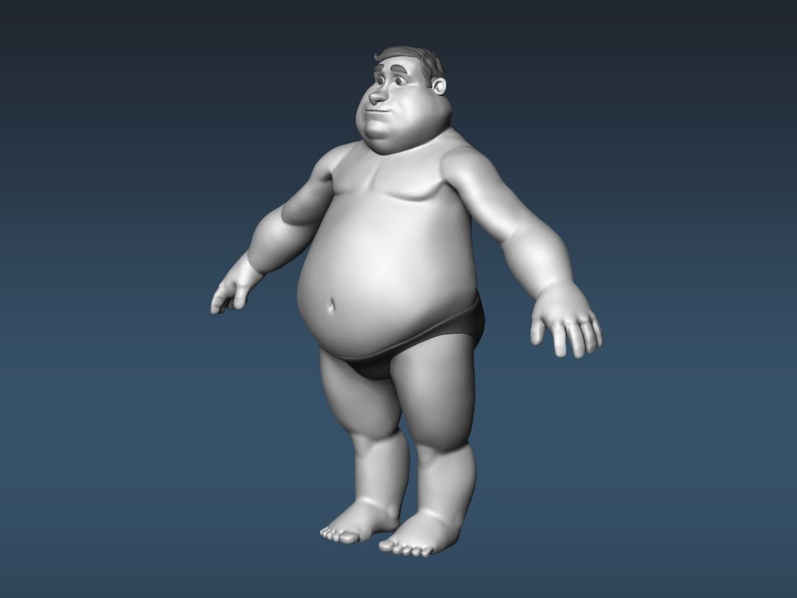 Cartoon male character base mesh 3D model_4