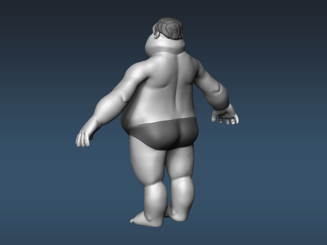 Cartoon male character base mesh 3D model_6