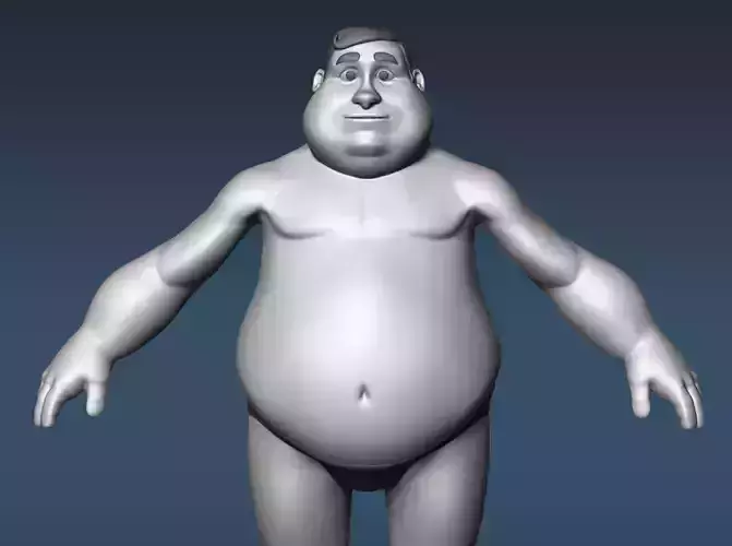 Cartoon male character base mesh 3D model