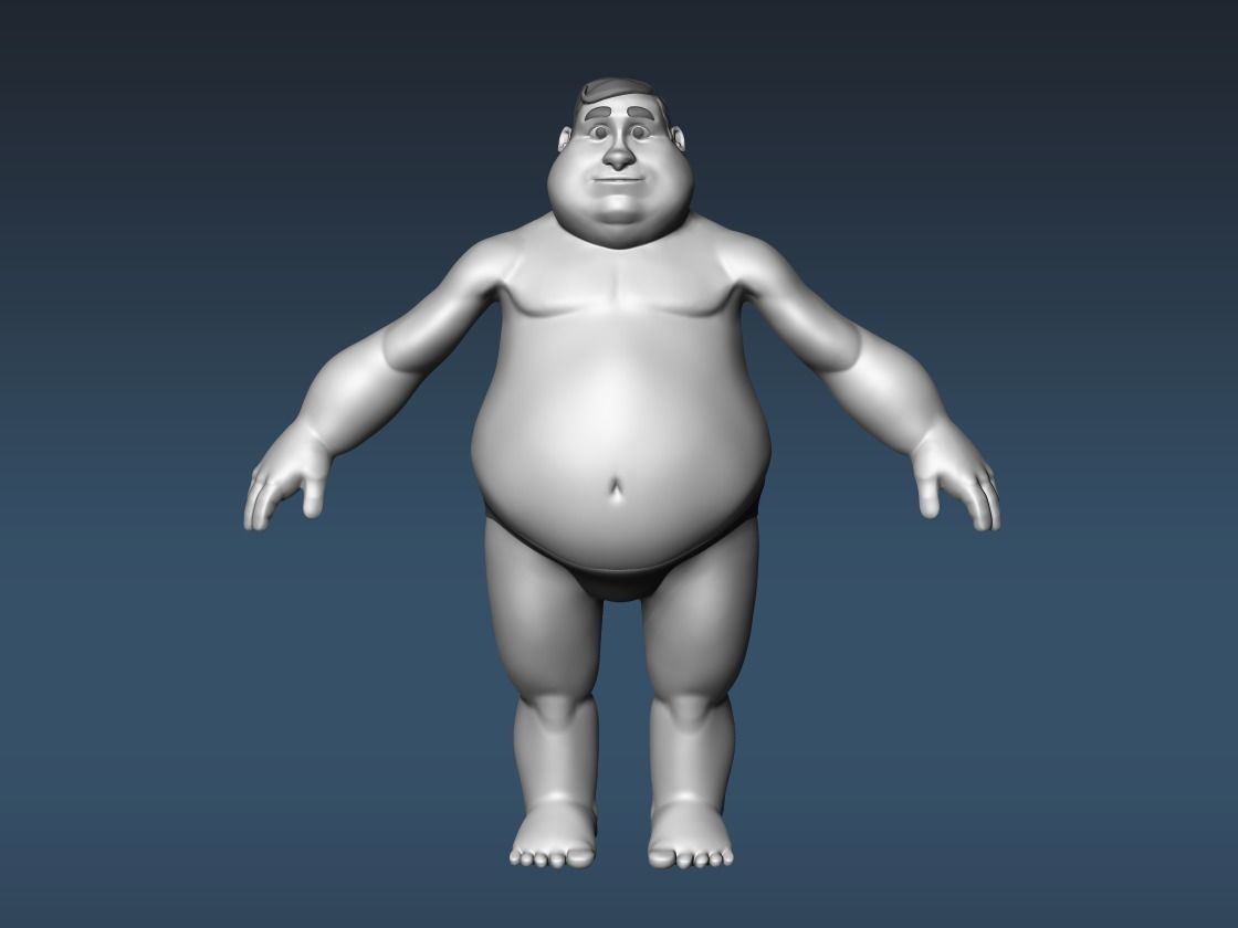 Cartoon male character base mesh 3D model_2