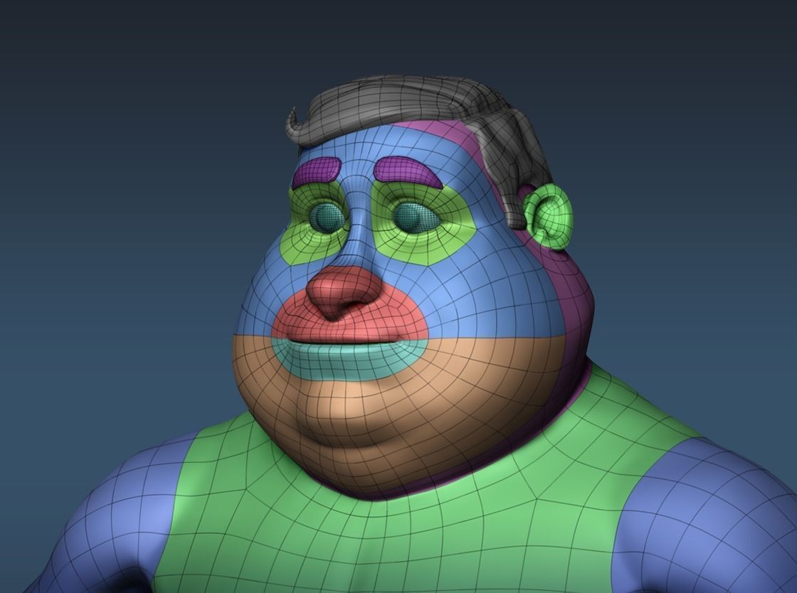Cartoon male character base mesh 3D model_12