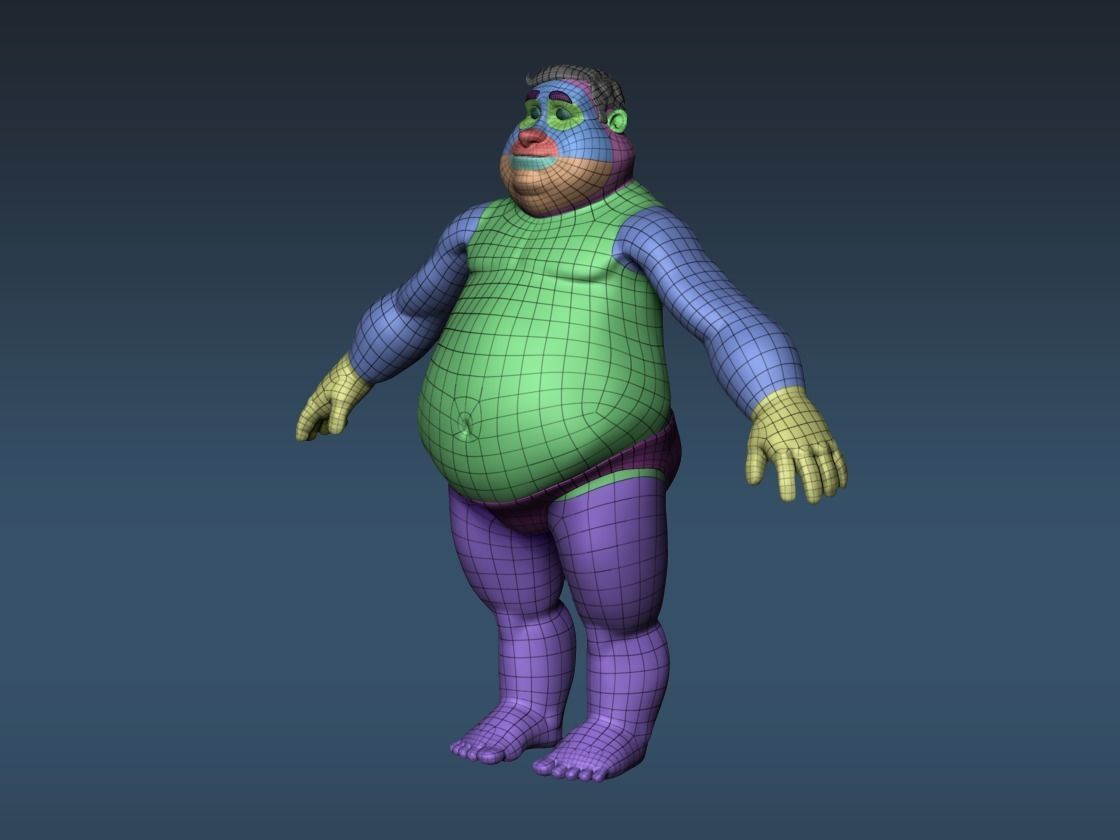 Cartoon male character base mesh 3D model_5